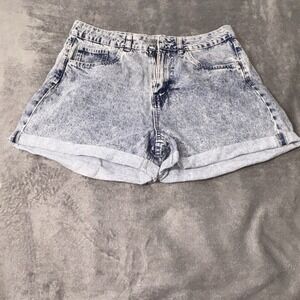Refuge High Rise Vintage Acid Wash Denim Shorts Cuffed size 9